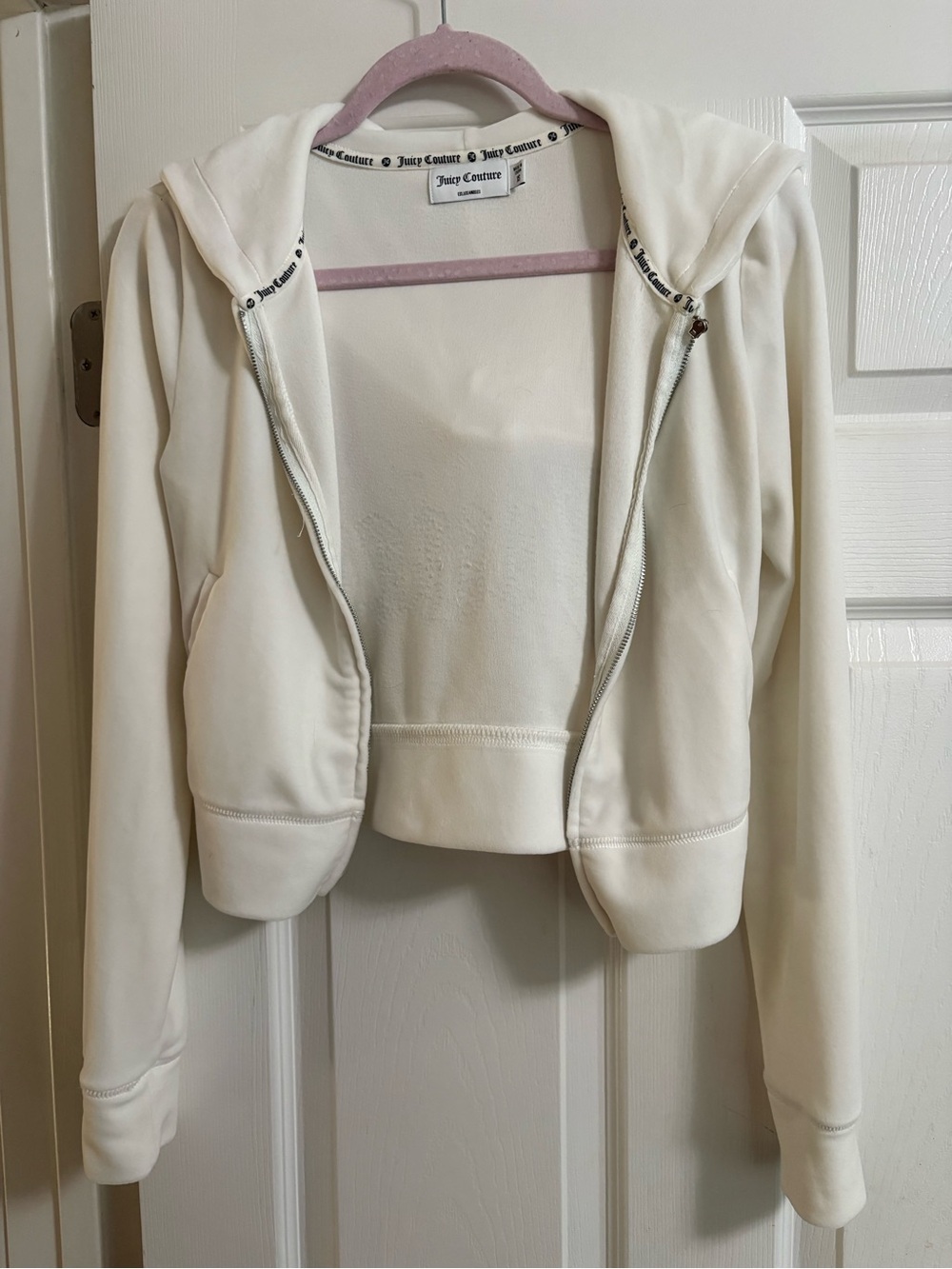 Juicy Couture y2k hooded sweatshirt hoodie velour rhinestones track suit XS